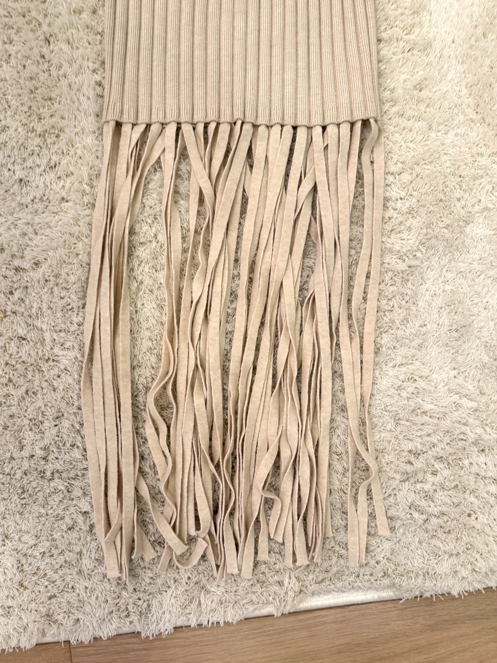 VICI Cream Fringe Halter Midi Dress - Picture 4 of 7